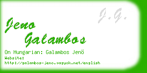 jeno galambos business card